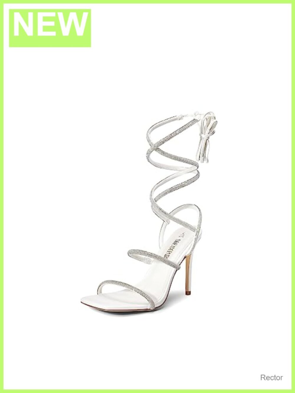 Strappy Rhinestone Heeled Sandals Platform Stiletto Open Square Toe